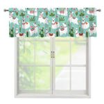 Cute Cactus And Llama Pattern Print Window Valance