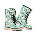 Cute Cactus And Llama Pattern Print Winter Boots