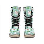 Cute Cactus And Llama Pattern Print Winter Boots