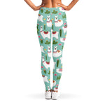 Cute Cactus And Llama Pattern Print Women's Leggings