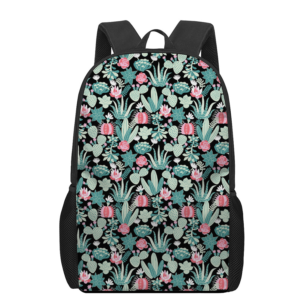 Cute Cactus And Succulent Print 17 Inch Backpack