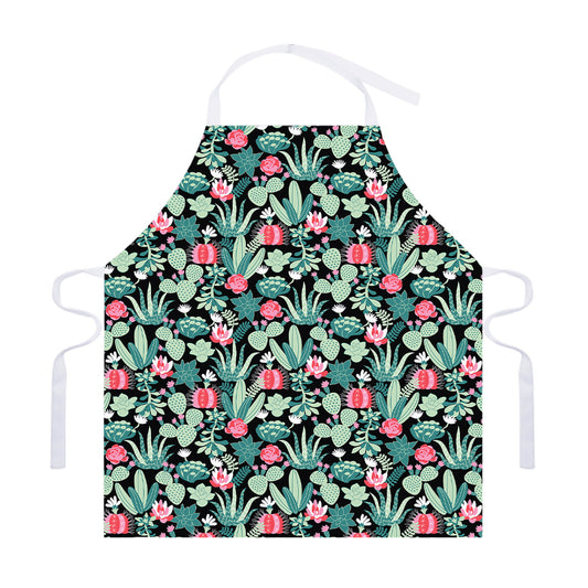 Cute Cactus And Succulent Print Adjustable Apron