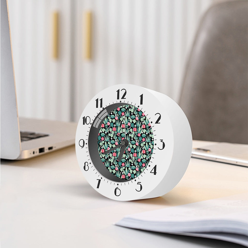 Cute Cactus And Succulent Print Alarm Clock