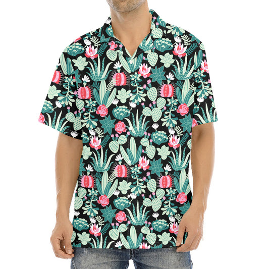 Cute Cactus And Succulent Print Aloha Shirt