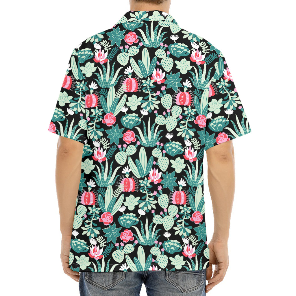 Cute Cactus And Succulent Print Aloha Shirt
