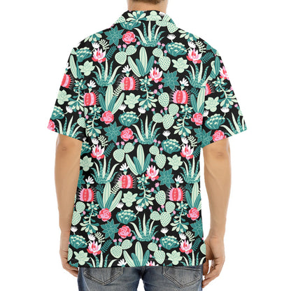Cute Cactus And Succulent Print Aloha Shirt