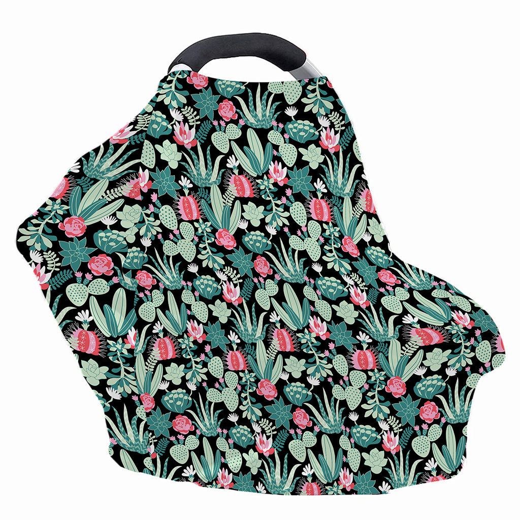 Cute Cactus And Succulent Print Baby Seat Cover