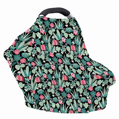 Cute Cactus And Succulent Print Baby Seat Cover