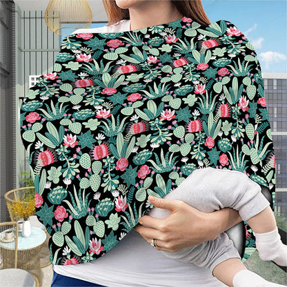 Cute Cactus And Succulent Print Baby Seat Cover