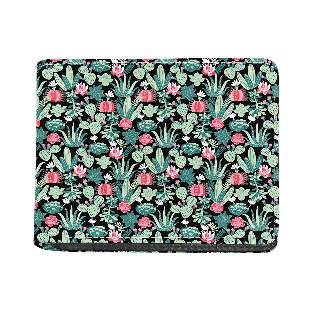 Cute Cactus And Succulent Print Bifold Wallet