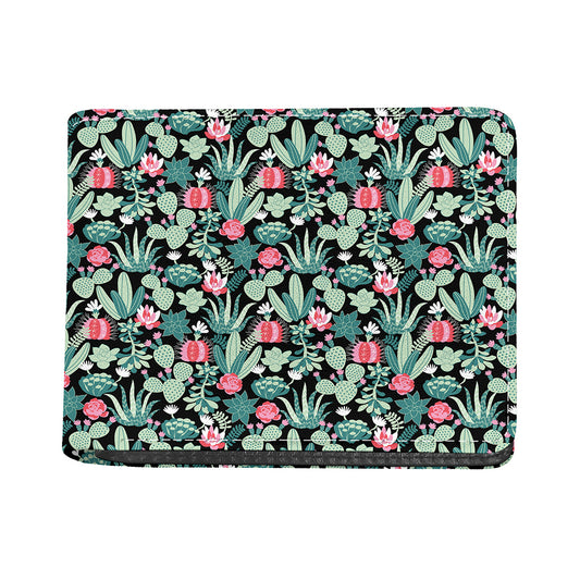 Cute Cactus And Succulent Print Bifold Wallet