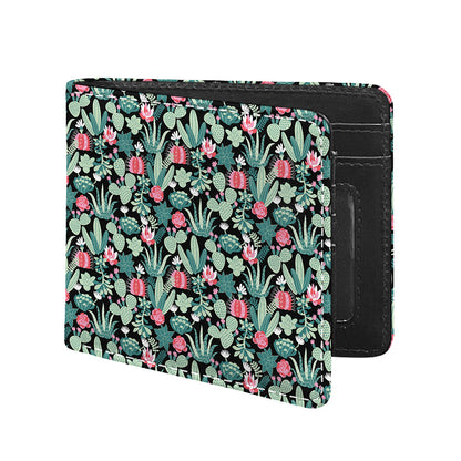 Cute Cactus And Succulent Print Bifold Wallet