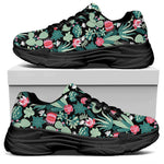Cute Cactus And Succulent Print Black Chunky Shoes