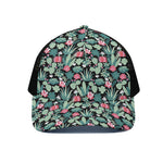 Cute Cactus And Succulent Print Black Mesh Trucker Cap