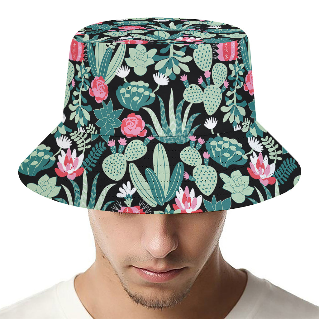 Cute Cactus And Succulent Print Bucket Hat