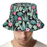 Cute Cactus And Succulent Print Bucket Hat