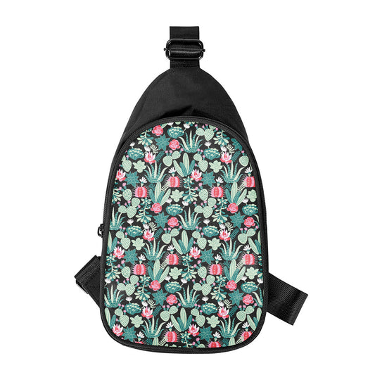 Cute Cactus And Succulent Print Chest Bag