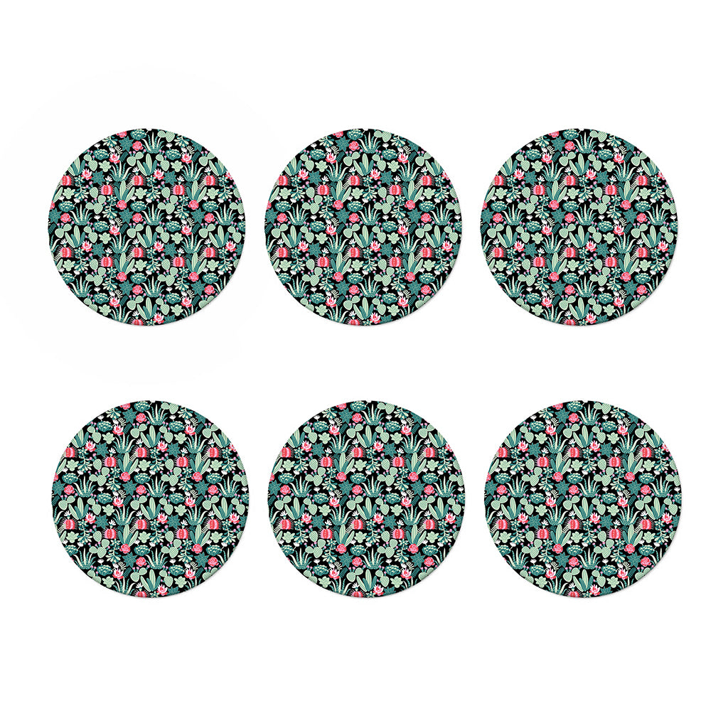 Cute Cactus And Succulent Print Coaster Set