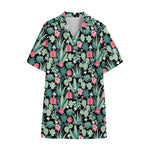 Cute Cactus And Succulent Print Cotton Hawaiian Shirt