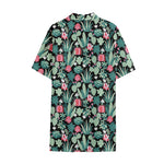 Cute Cactus And Succulent Print Cotton Hawaiian Shirt