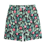 Cute Cactus And Succulent Print Cotton Shorts