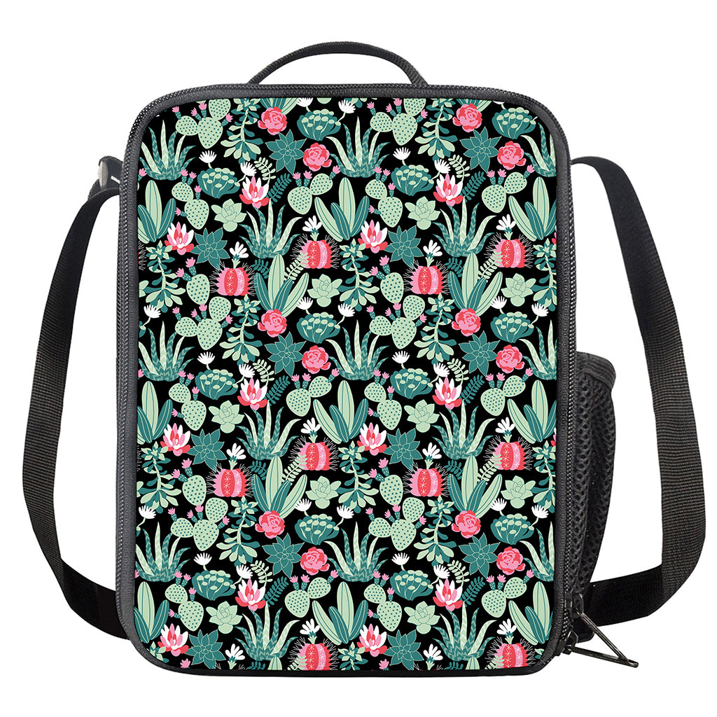 Cute Cactus And Succulent Print Crossbody Lunch Bag