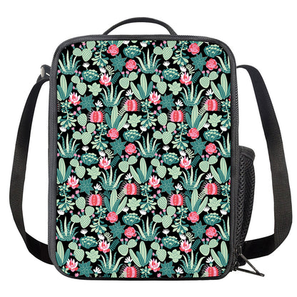 Cute Cactus And Succulent Print Crossbody Lunch Bag