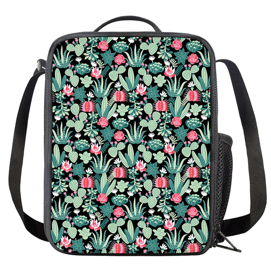 Cute Cactus And Succulent Print Crossbody Lunch Bag