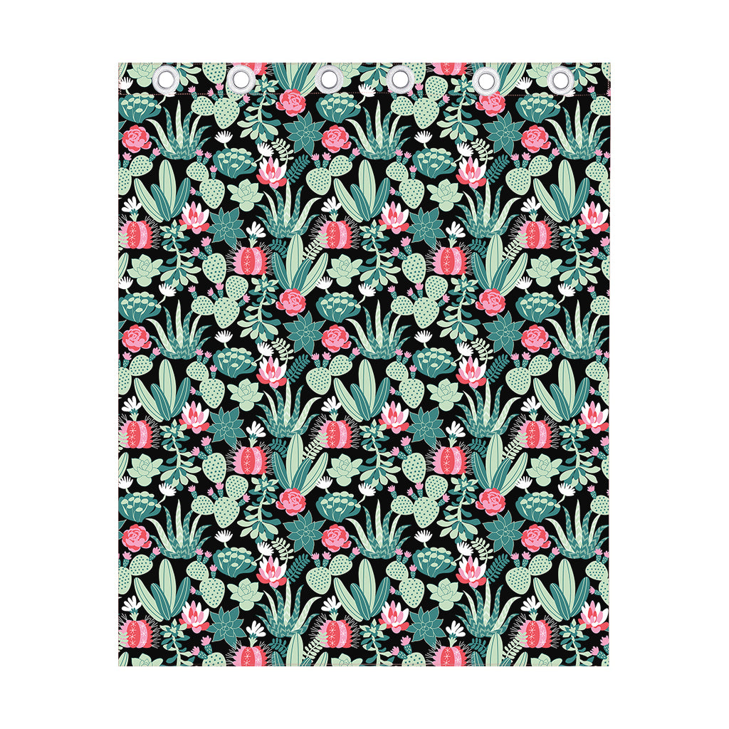 Cute Cactus And Succulent Print Curtain