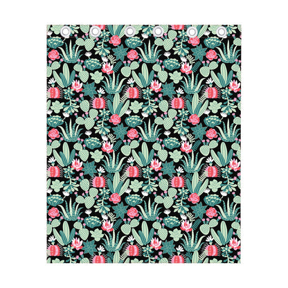 Cute Cactus And Succulent Print Curtain