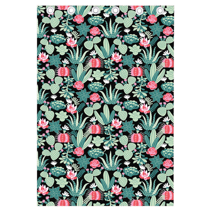 Cute Cactus And Succulent Print Curtain