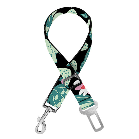 Cute Cactus And Succulent Print Dog Seat Belt