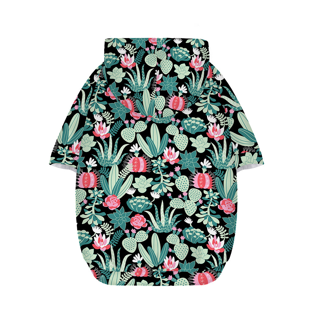 Cute Cactus And Succulent Print Dog Zip Up Hoodie