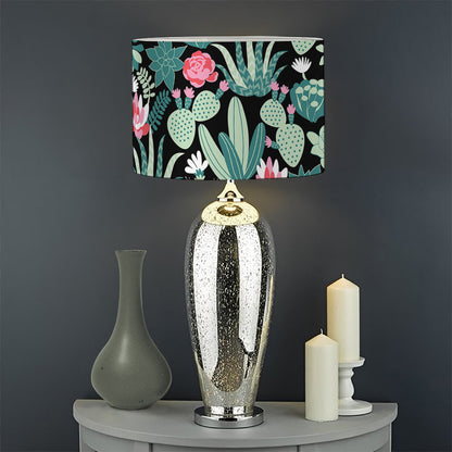 Cute Cactus And Succulent Print Drum Lamp Shade