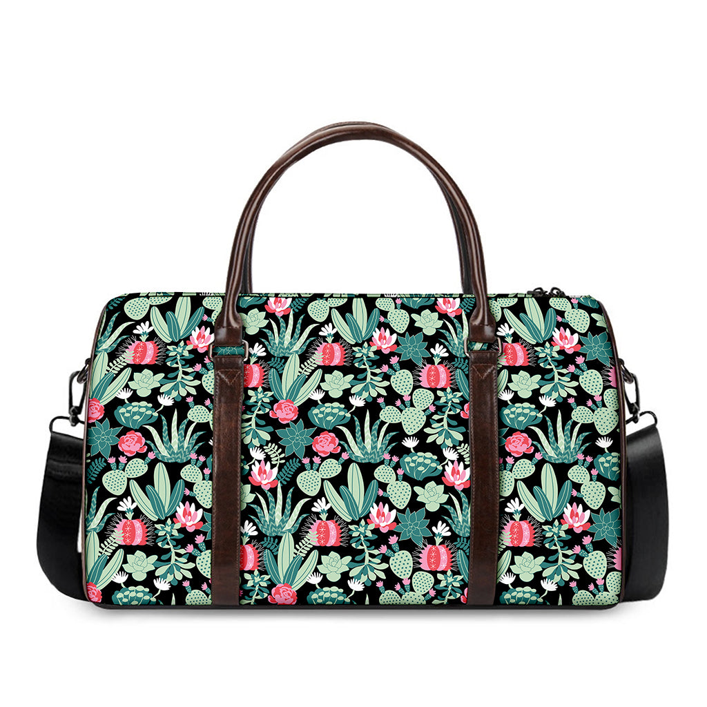 Cute Cactus And Succulent Print Duffle Bag