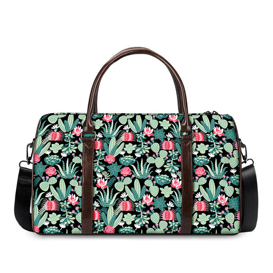 Cute Cactus And Succulent Print Duffle Bag