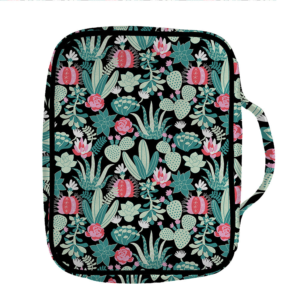 Cute Cactus And Succulent Print Front Pocket Bible Bag