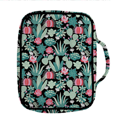 Cute Cactus And Succulent Print Front Pocket Bible Bag