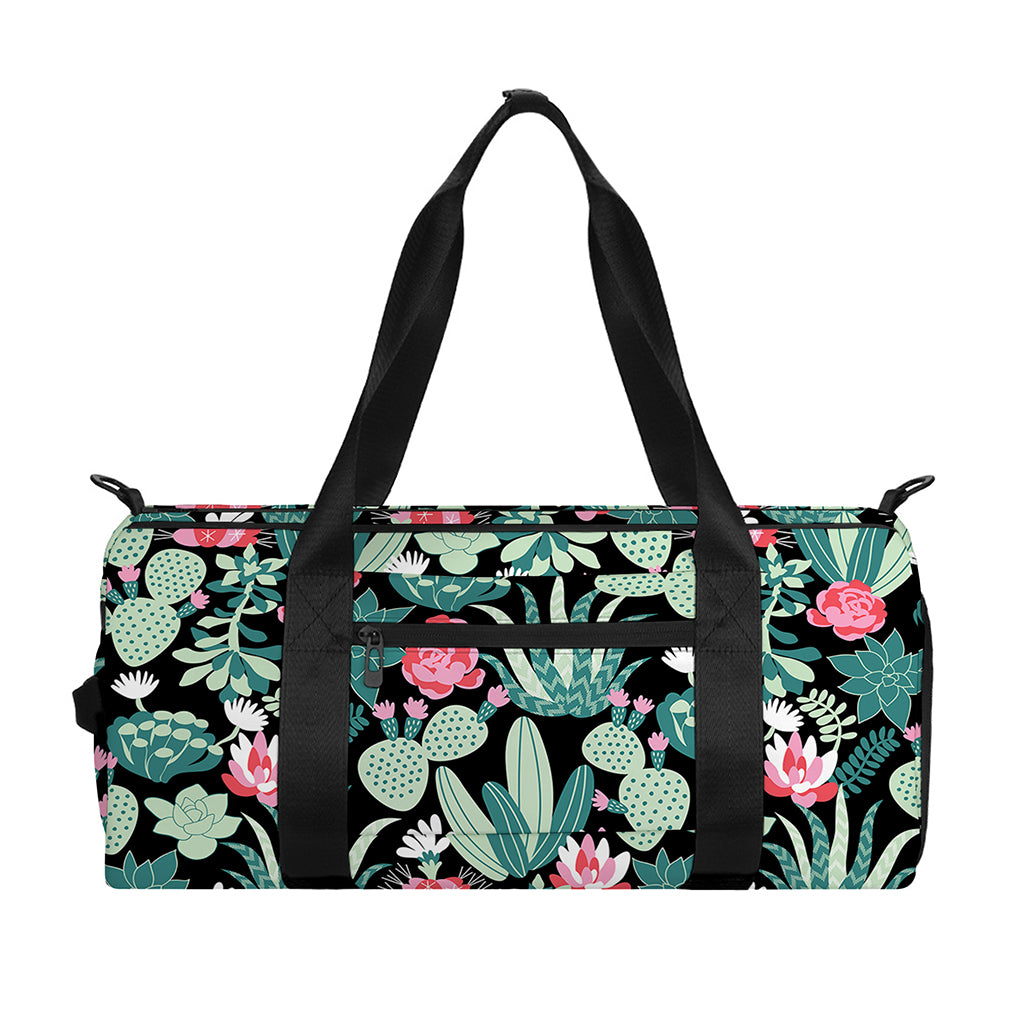 Cute Cactus And Succulent Print Gym Bag