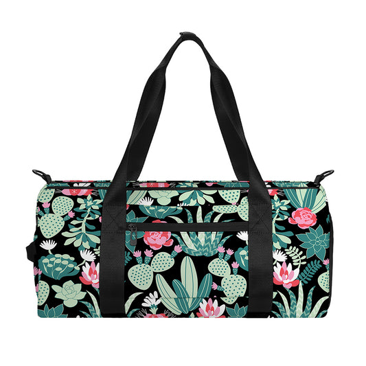 Cute Cactus And Succulent Print Gym Bag