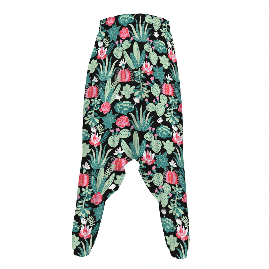 Cute Cactus And Succulent Print Hammer Pants