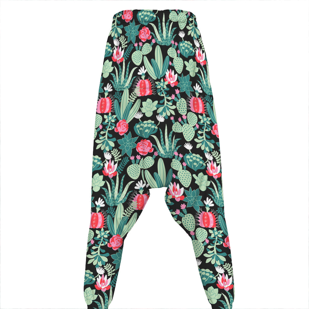 Cute Cactus And Succulent Print Hammer Pants