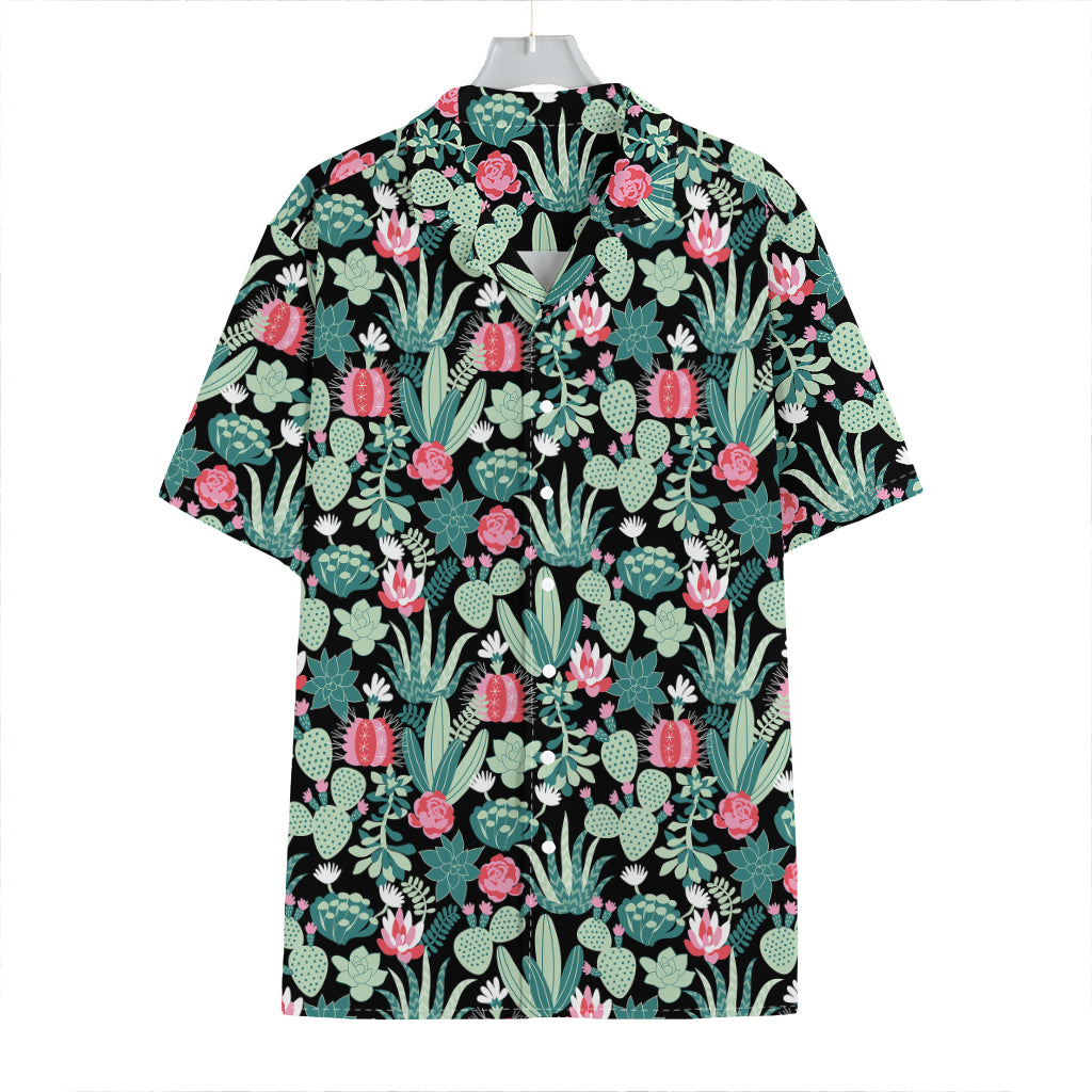 Cute Cactus And Succulent Print Hawaiian Shirt
