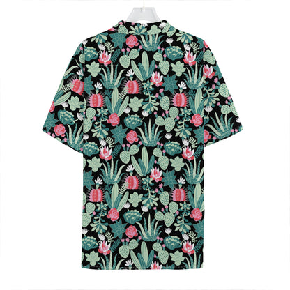 Cute Cactus And Succulent Print Hawaiian Shirt
