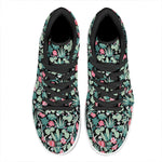 Cute Cactus And Succulent Print High Top Leather Sneakers