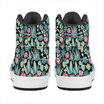 Cute Cactus And Succulent Print High Top Leather Sneakers