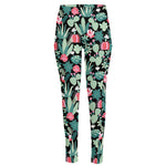 Cute Cactus And Succulent Print High-Waisted Pocket Leggings