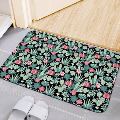 Cute Cactus And Succulent Print Indoor Door Mat