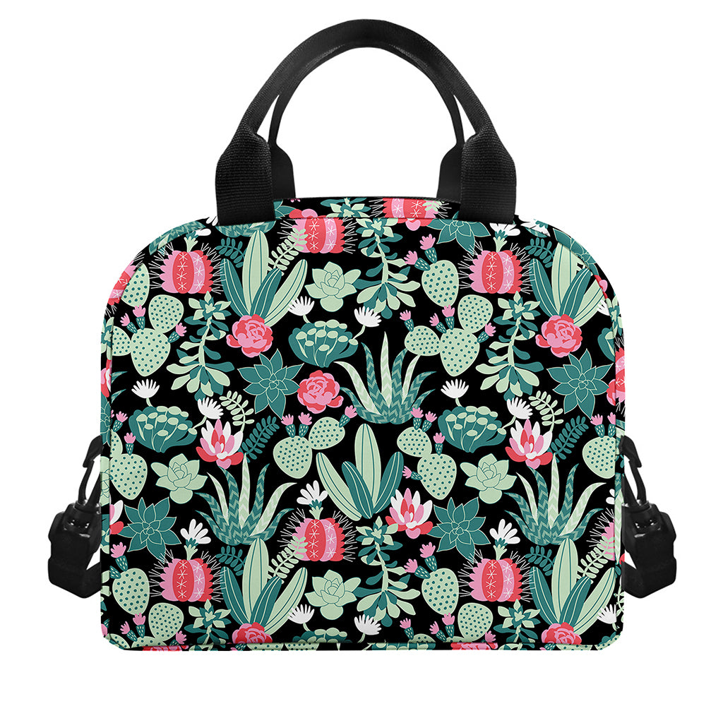 Cute Cactus And Succulent Print Insulated Lunch Bag