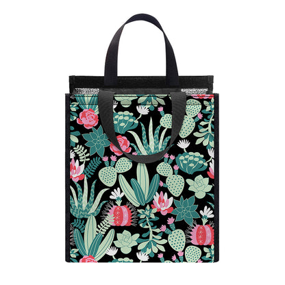 Cute Cactus And Succulent Print Insulated Lunch Tote